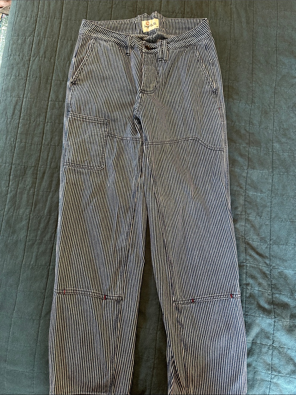 Imperfects Blue & White Stripe Workwear Pants